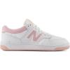New Balance Kids’ 480 V1 Lace-up Sneaker(White/Orb Pink)
