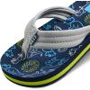 REEF unisex-child Kids Ahi Beach(Navy/Grey Dino)