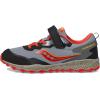 Saucony Unisex-Child Peregrine Kdz Alternative Closure Sneaker(Grey/Red/Yellow)
