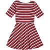 Tommy Hilfiger Girls’ Short Sleeve Striped Dress(Navy Blazer Stripe)