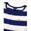 Tommy Hilfiger Girls’ Short Sleeve Striped Dress(Whisper White 1008)
