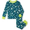 Hatley Boys’ Dino Fossils Stretch Cotton Pajama Set (Toddler/Little Big Kid)(Blue)