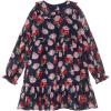 Janie and Jack Girls’ Rose Print Dress (Toddler/Little Big Kids)(Dark Blue)