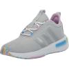 adidas Kids’ Racer TR23 Lace-Up Sneaker(Grey/Silver Metallic/Bliss Lilac)