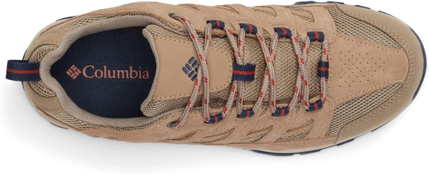 imageColumbia Mens Newton Ridge Plus II Suede Waterproof Boot Wide Breathable HighTraction GripAsh Brown Warp Red