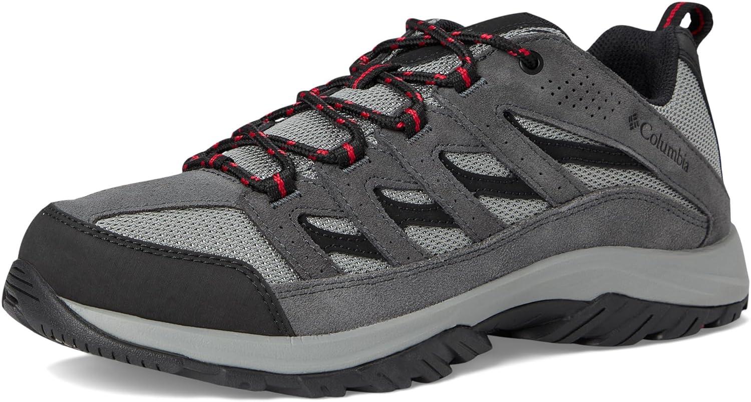 imageColumbia Mens Newton Ridge Plus II Suede Waterproof Boot Wide Breathable HighTraction GripDark GreyMountain Red