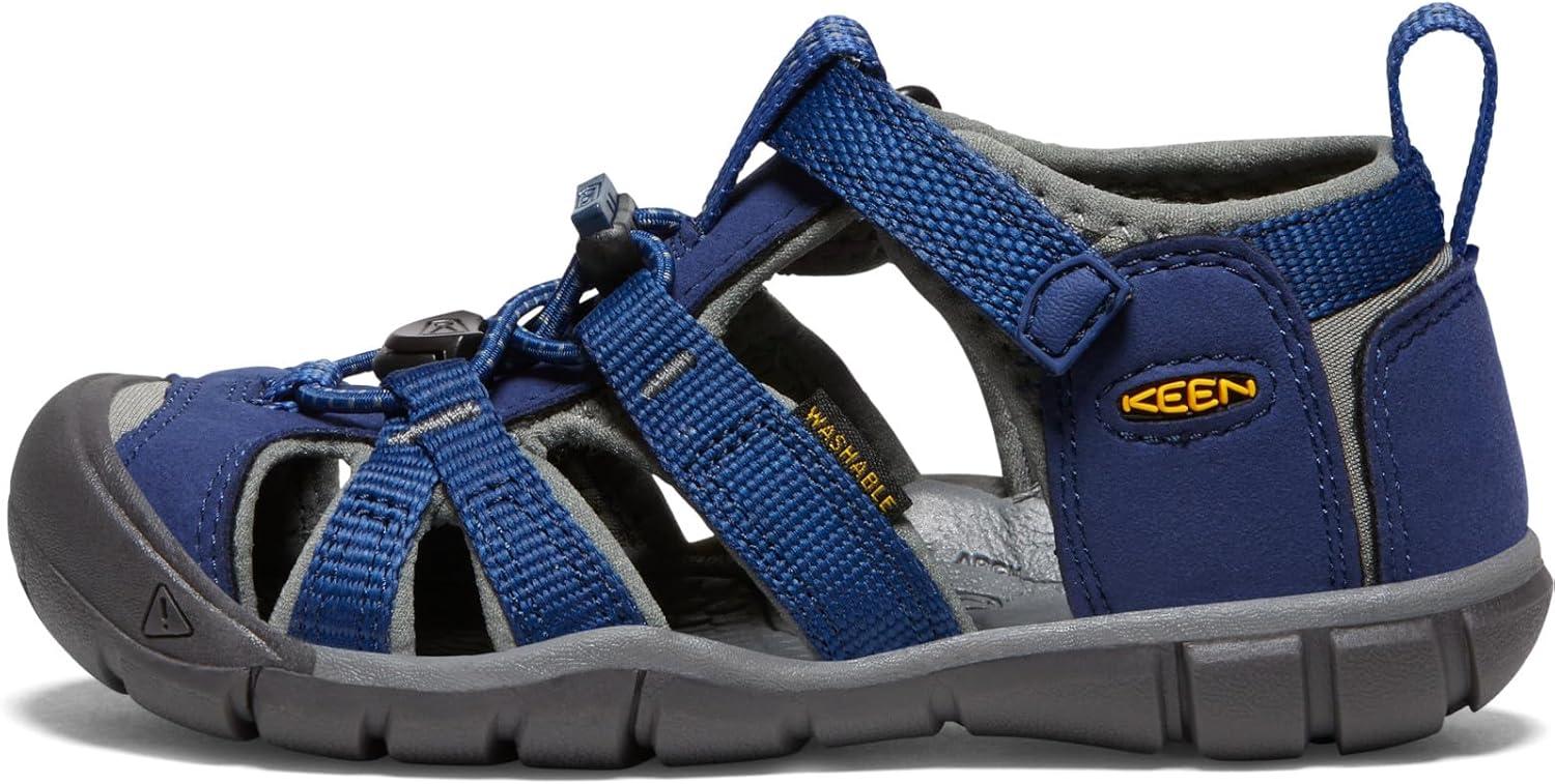 imageKEEN Boys Seacamp II CNX Sandal Little KidBlue DepthsGargoyle