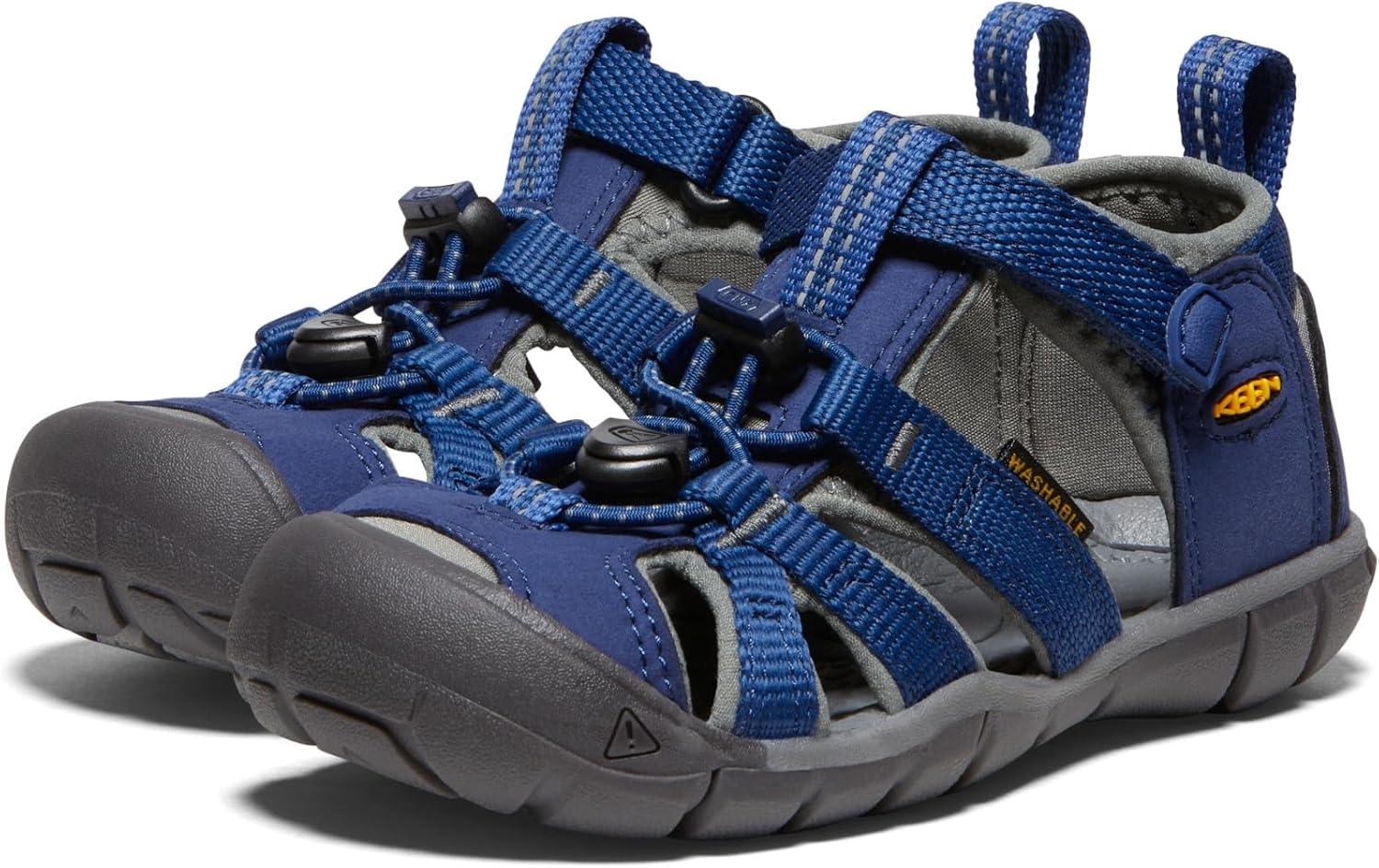 imageKEEN Boys Seacamp II CNX Sandal Little KidBlue DepthsGargoyle