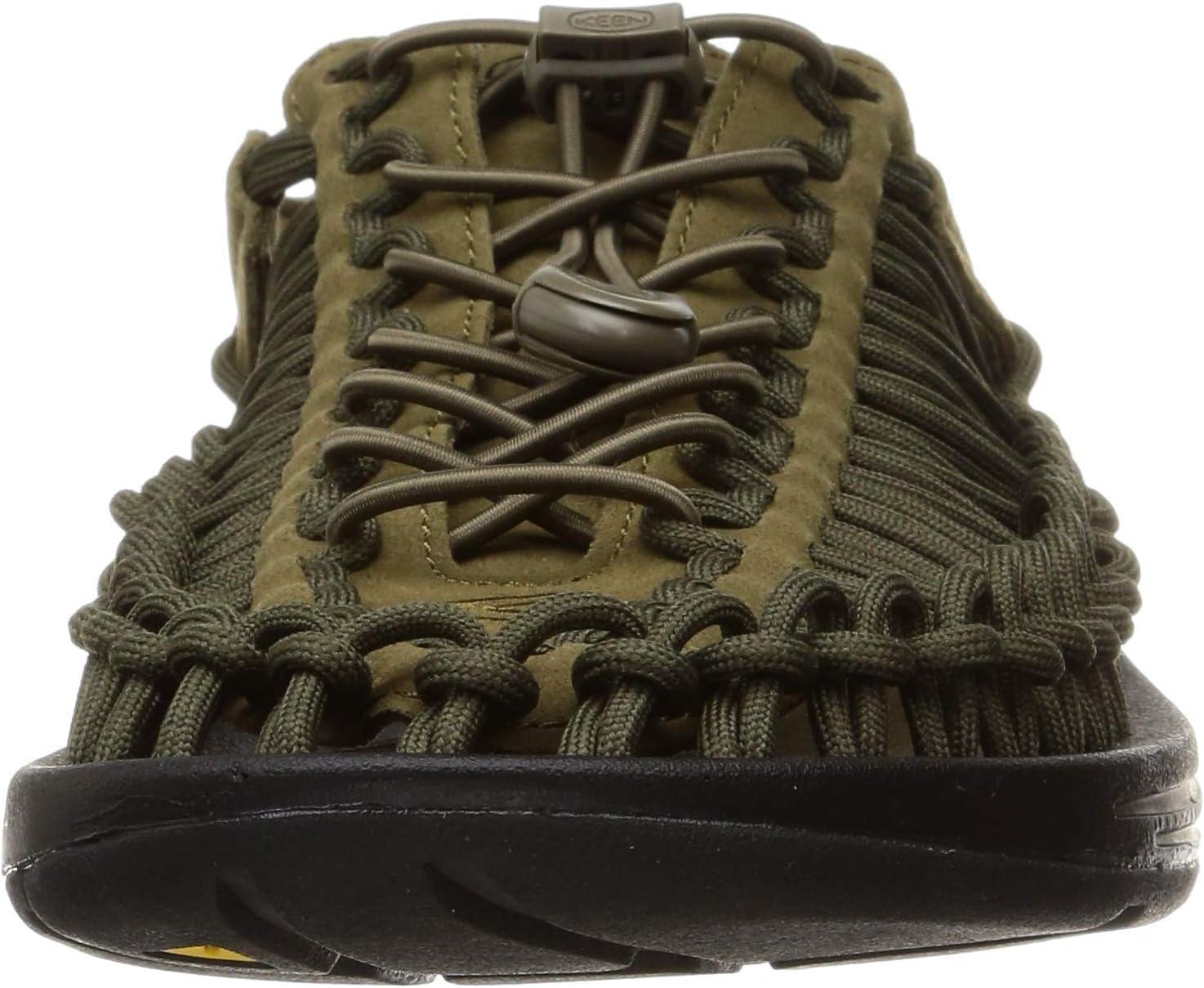 imageKEEN Mens Uneek Classic Two Cord SandalsDark OliveBlack