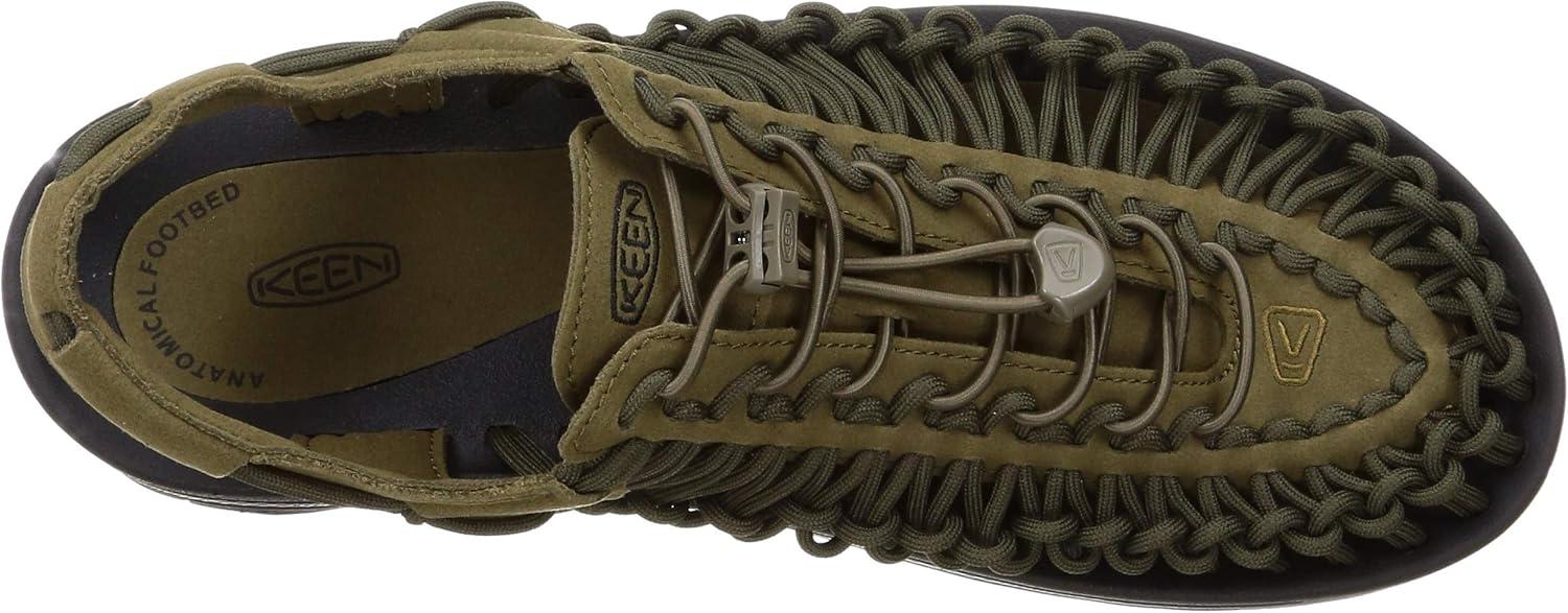imageKEEN Mens Uneek Classic Two Cord SandalsDark OliveBlack