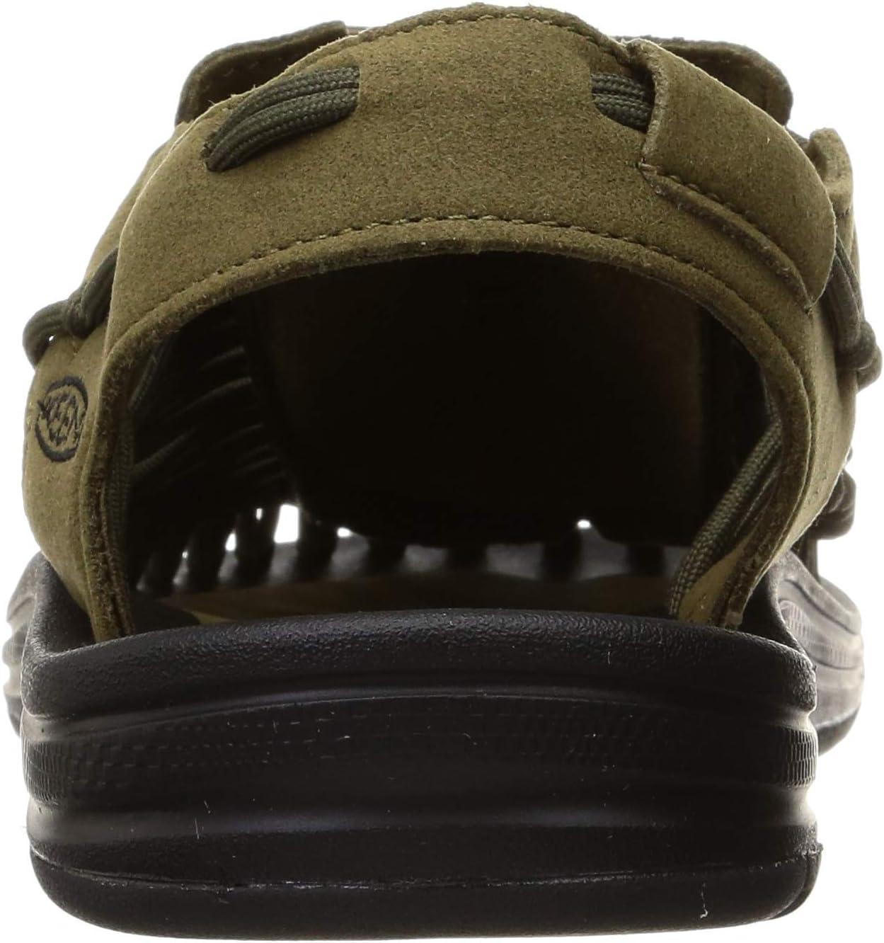 imageKEEN Mens Uneek Classic Two Cord SandalsDark OliveBlack