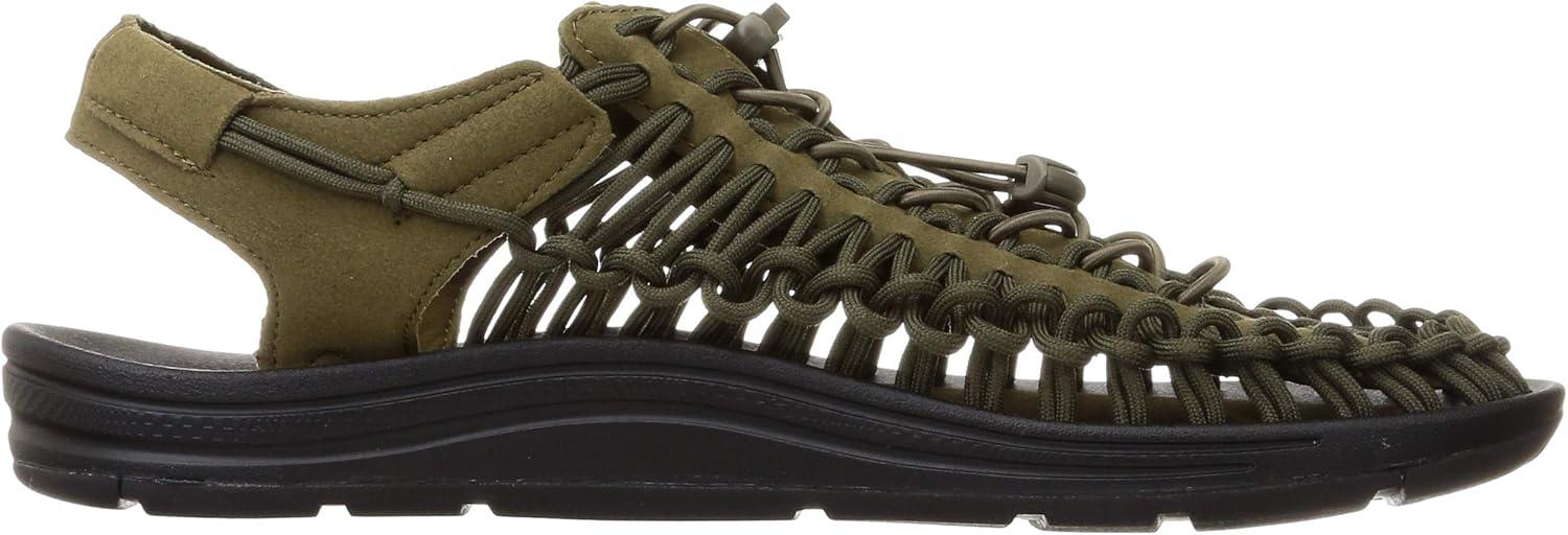 imageKEEN Mens Uneek Classic Two Cord SandalsDark OliveBlack