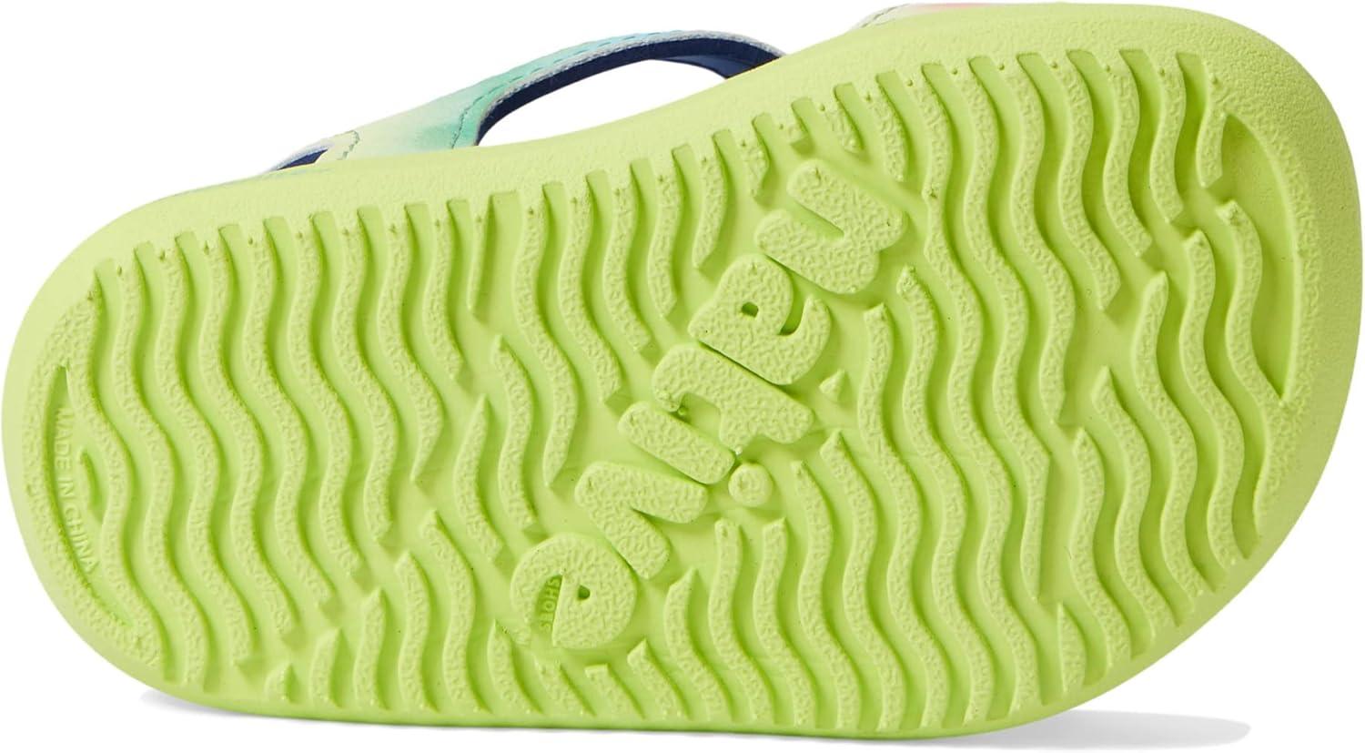 imageNative Shoes Kids Charley Sugarlite Print Flat Sandals for Little Kid HookLoop Closure with EVA Footbed and EyeCatching DesignCelery GreenCelery GreenRainbow Tiedye