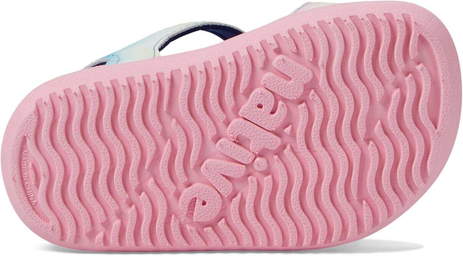 imageNative Shoes Kids Charley Sugarlite Print Flat Sandals for Little Kid HookLoop Closure with EVA Footbed and EyeCatching DesignPrincess PinkPrincess PinkPastel Tiedye