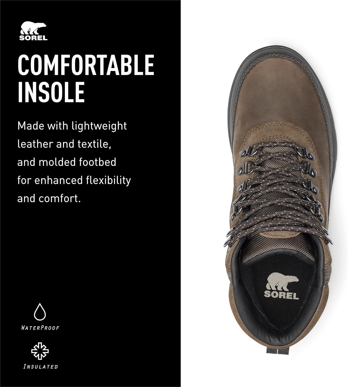 imageSOREL Mens Ankeny ll Hiker Plus Waterproof BootMajor Wet Sand