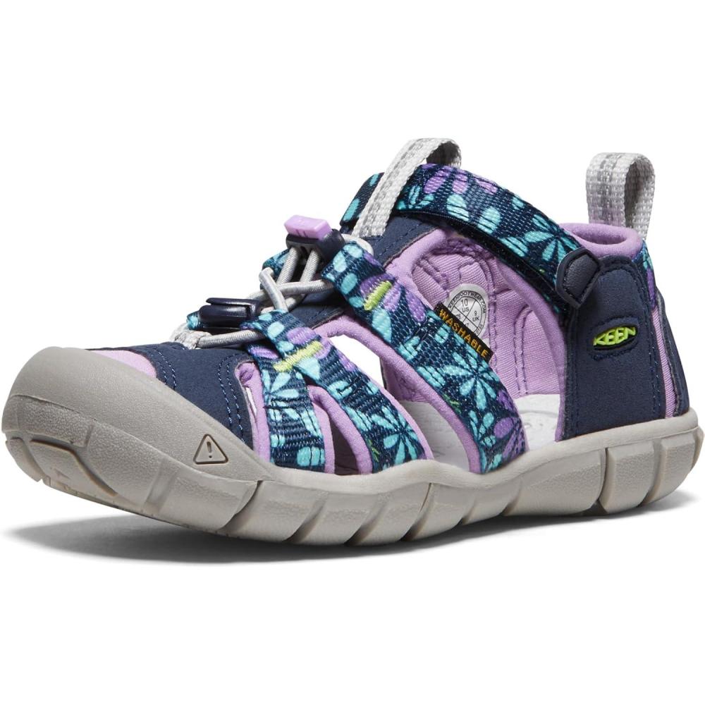 imageKEEN Boys Seacamp II CNX Sandal Little KidBlack IrisAfrican Violet