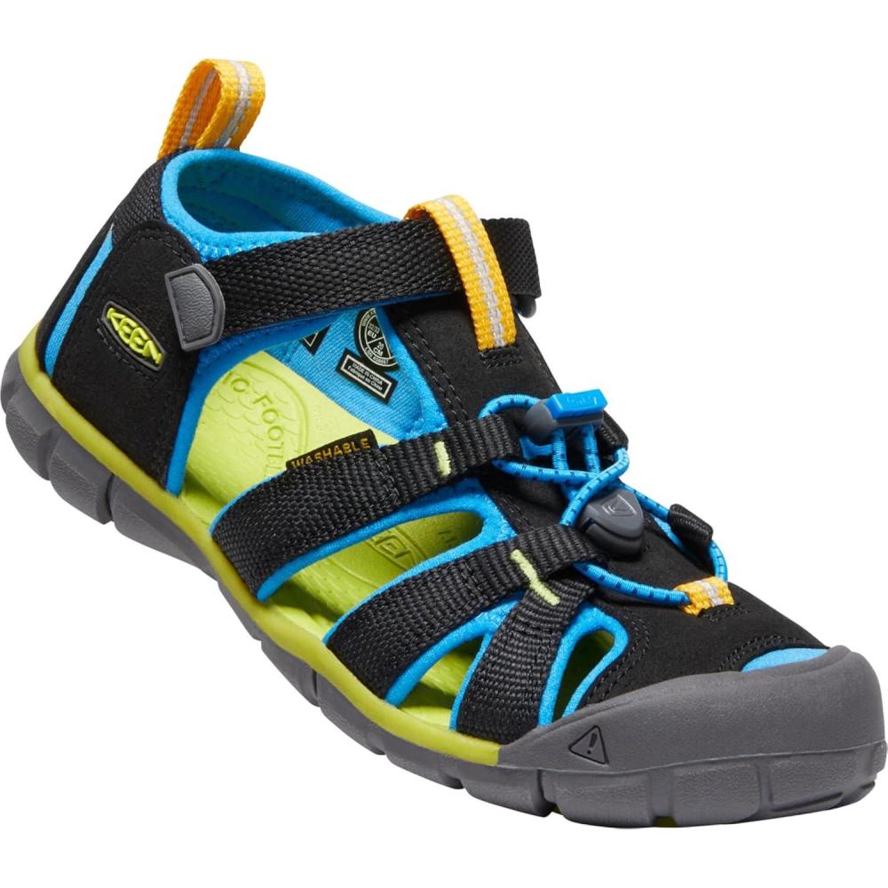imageKEEN Boys Seacamp II CNX Sandal Little KidBlackBrilliant Blue