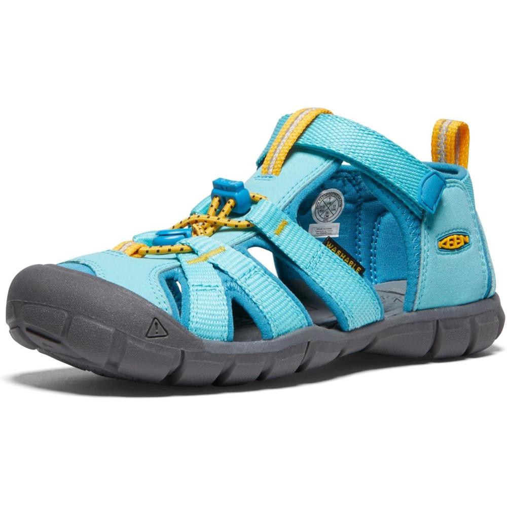imageKEEN Boys Seacamp II CNX Sandal  Little KidIpanemaFjord Blue