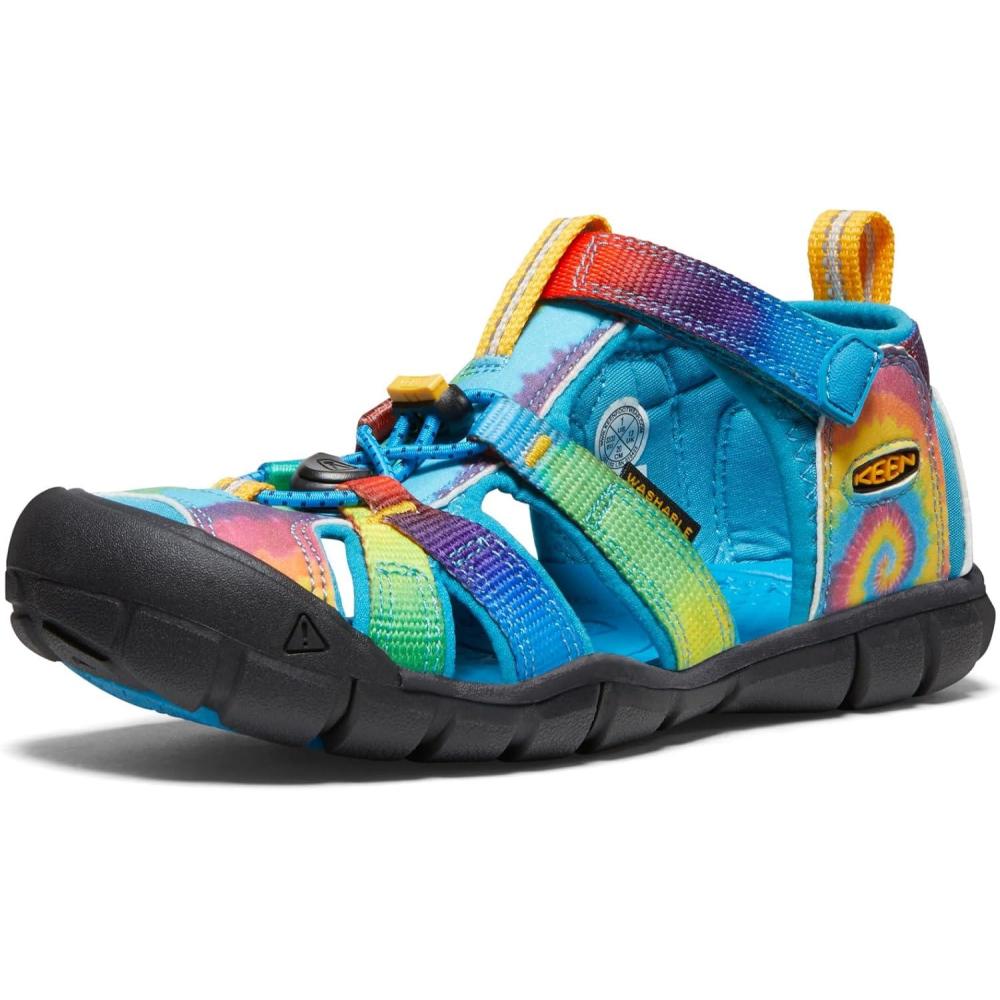 imageKEEN Boys Seacamp II CNX Sandal  Little KidVivid BlueOriginal Tie Dye