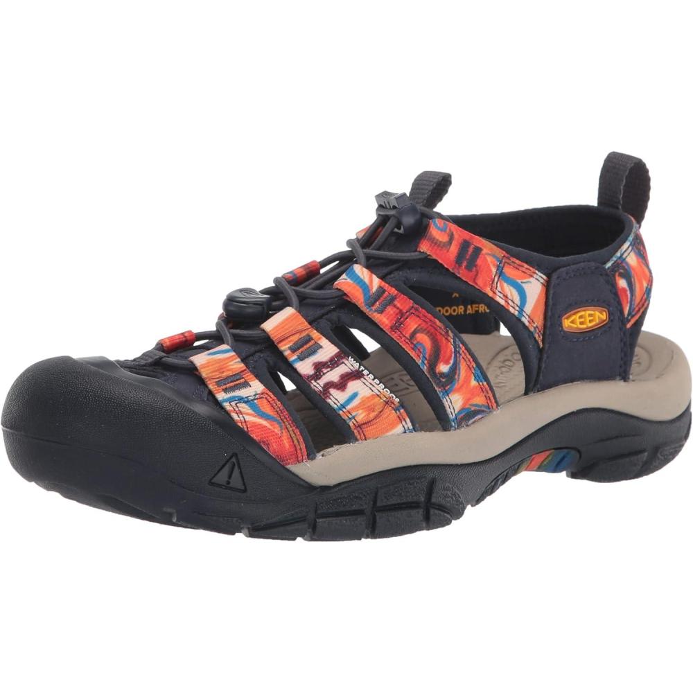imageKEEN Mens Newport H2 Closed Toe Water SandalGroovy OrangeNavy