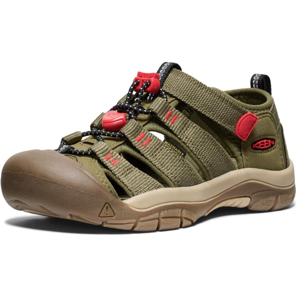 imageKEEN UnisexChild Newport H2 Closed Toe Water SandalsMartini OliveAura Orange