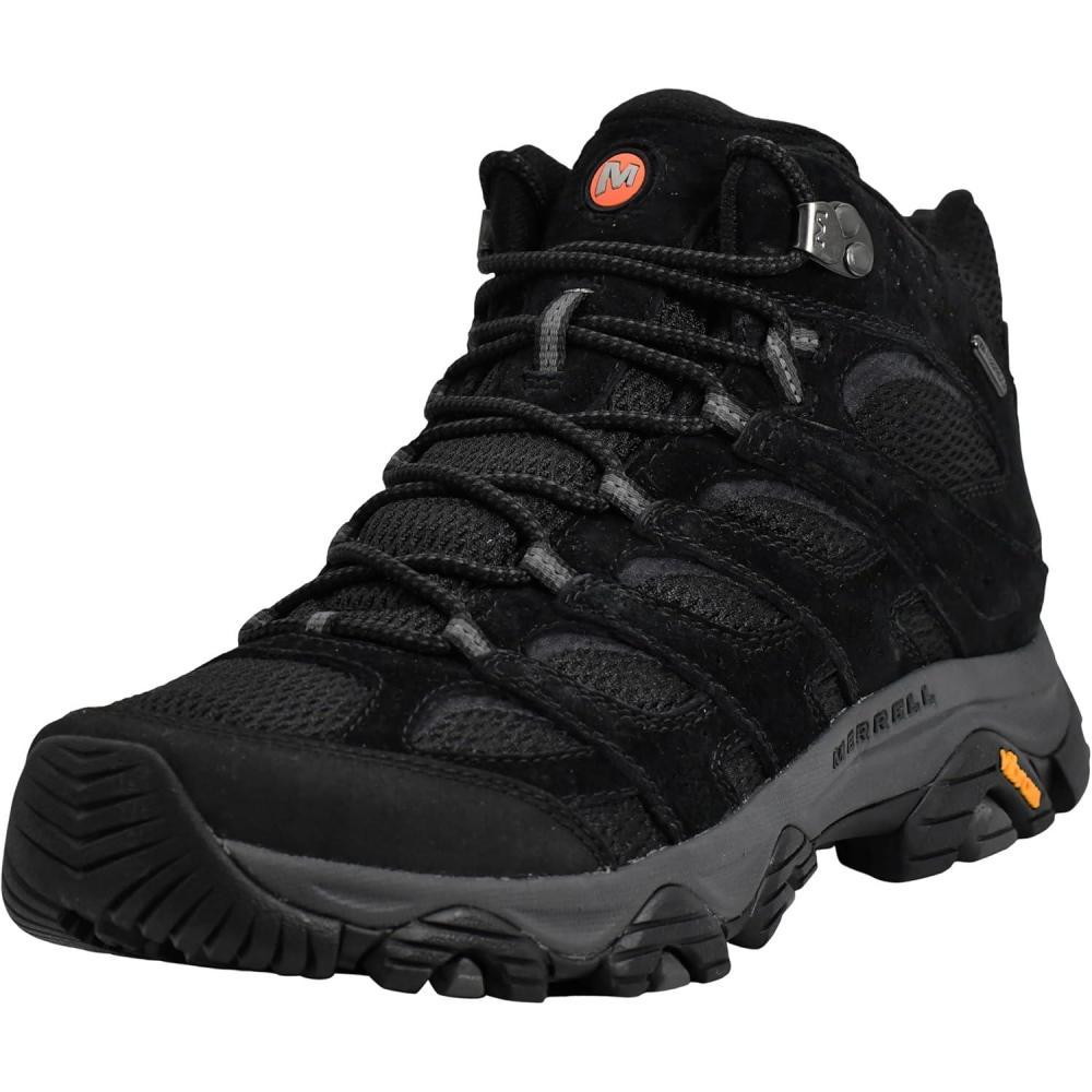 imageMerrell Mens Moab 3 Mid Waterproof Hiking BootBlack Night