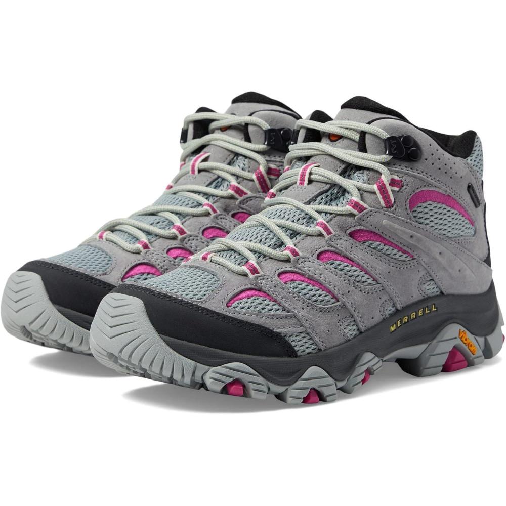 imageMerrell Womens Moab 3 Mid Waterproof Hiking BootsMonumentFuchsia