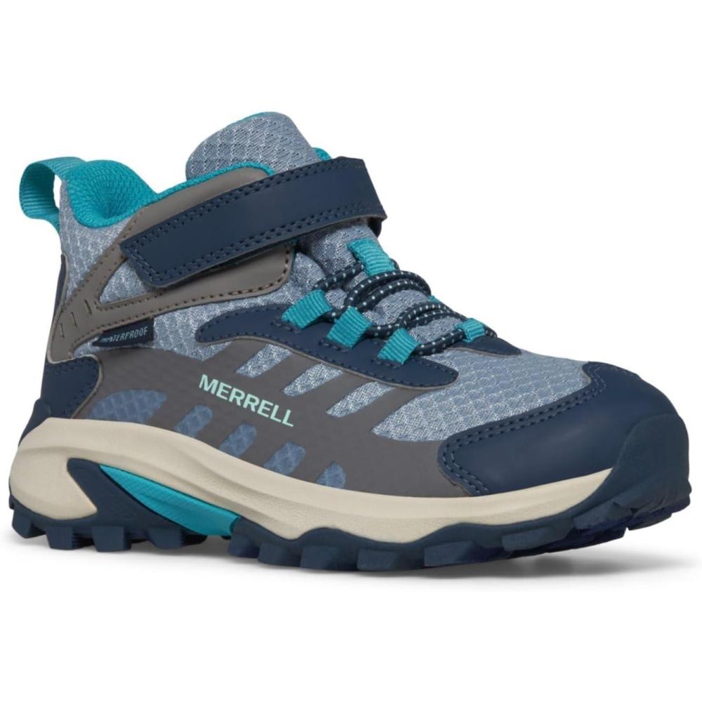 imageMerrell unisexchild Moab Speed 2 Mid Alternative Closure WaterproofStoneBlueTurq