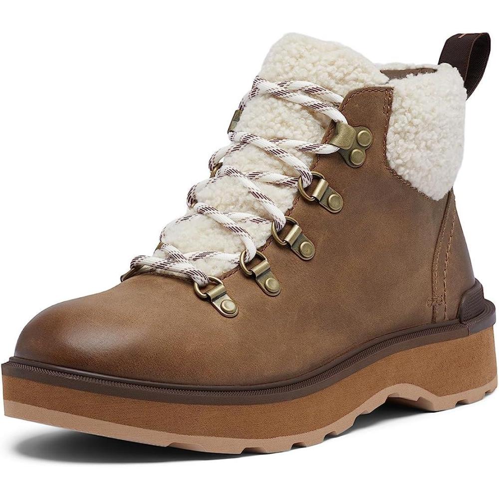 imageSorel Womens HiLine Hiker Cozy BootsUmber  Tawny Buff