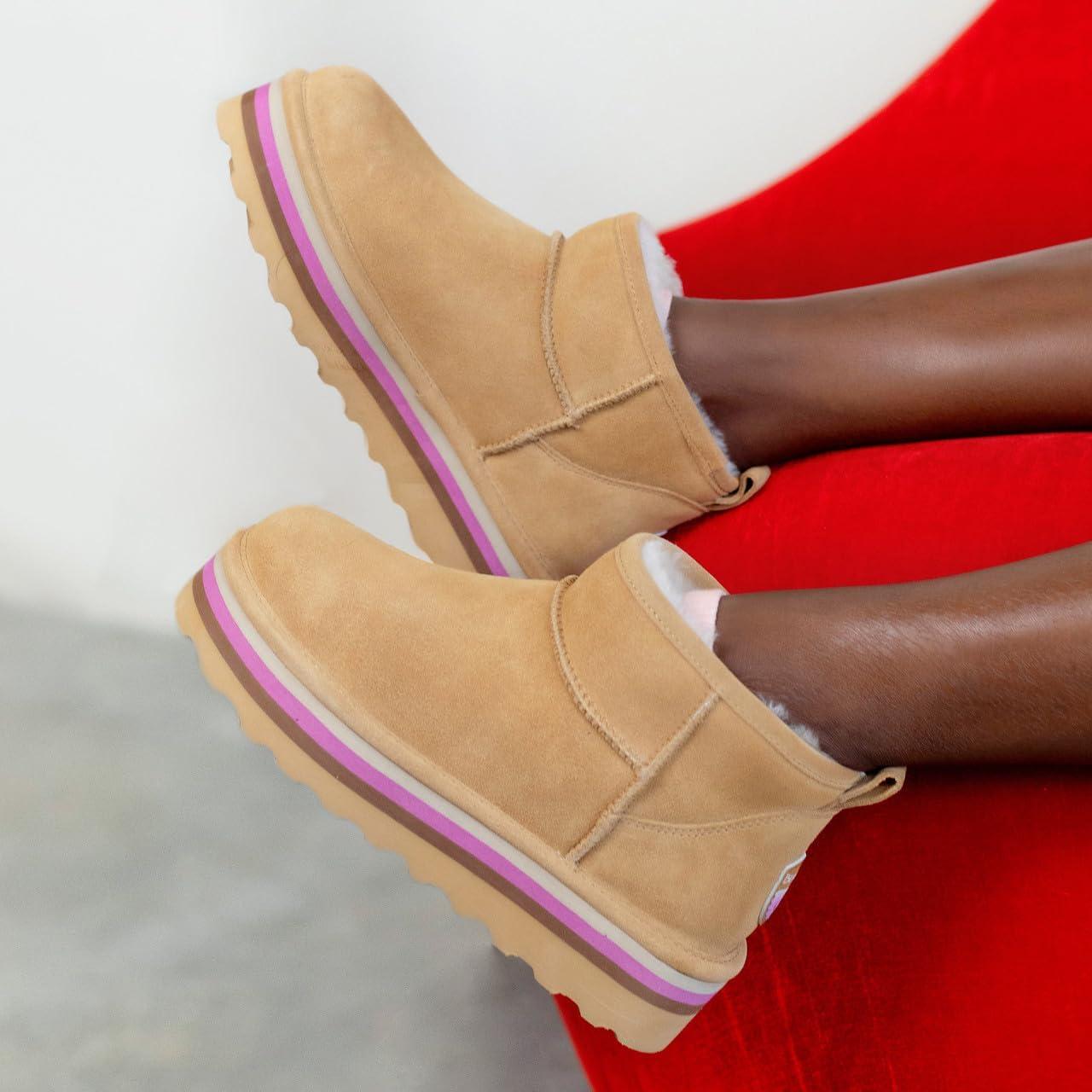 imageBEARPAW Womens Retro Shorty Morel BootIced Coffee