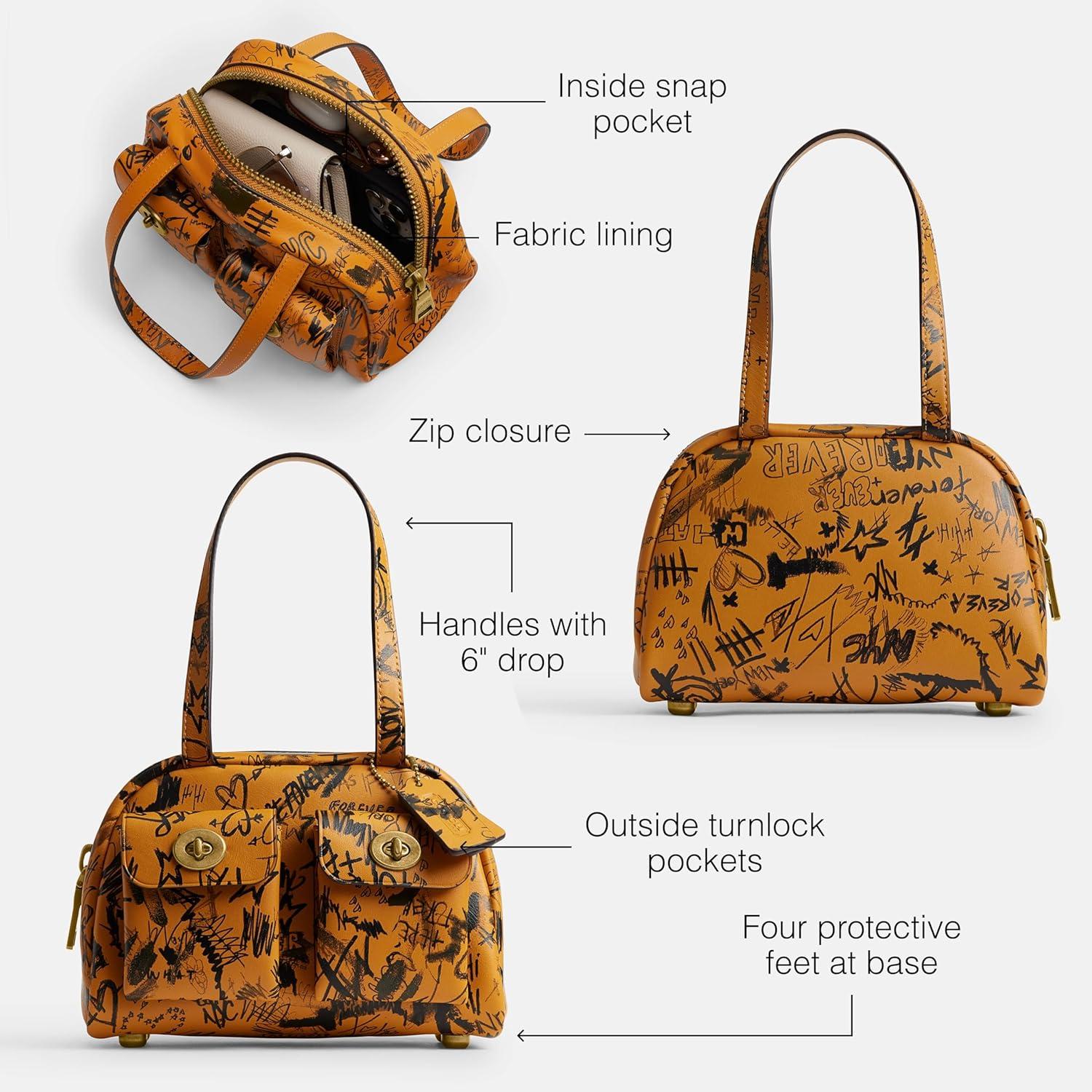 imageCoach Twin Turnlock Bag 20 in Graffiti 1ZOchre MultiGraffitiOchre Multi