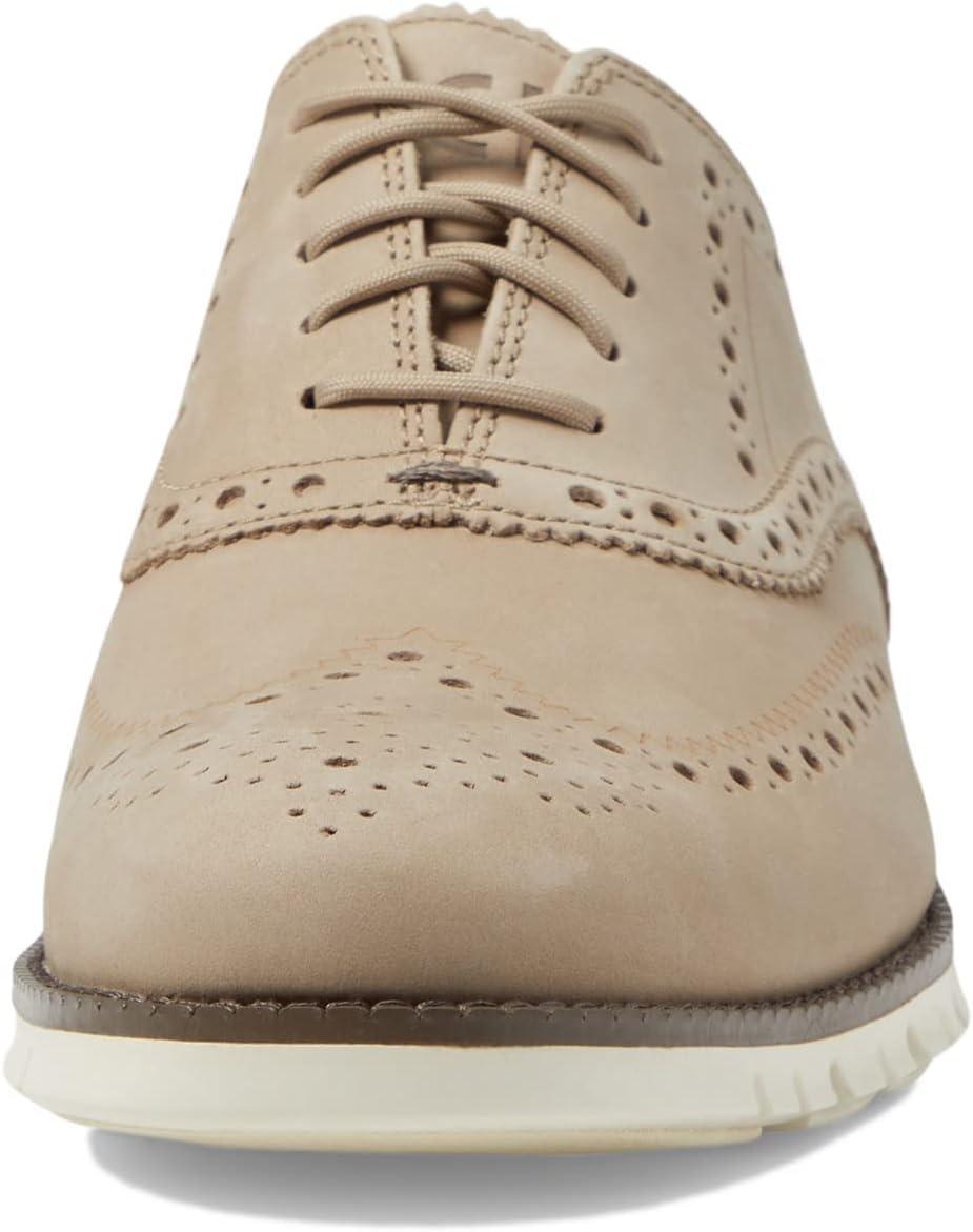 imageCole Haan Mens Great Jones Wingtip OxfordDune Nubuck Chestnut Truffle Ivory