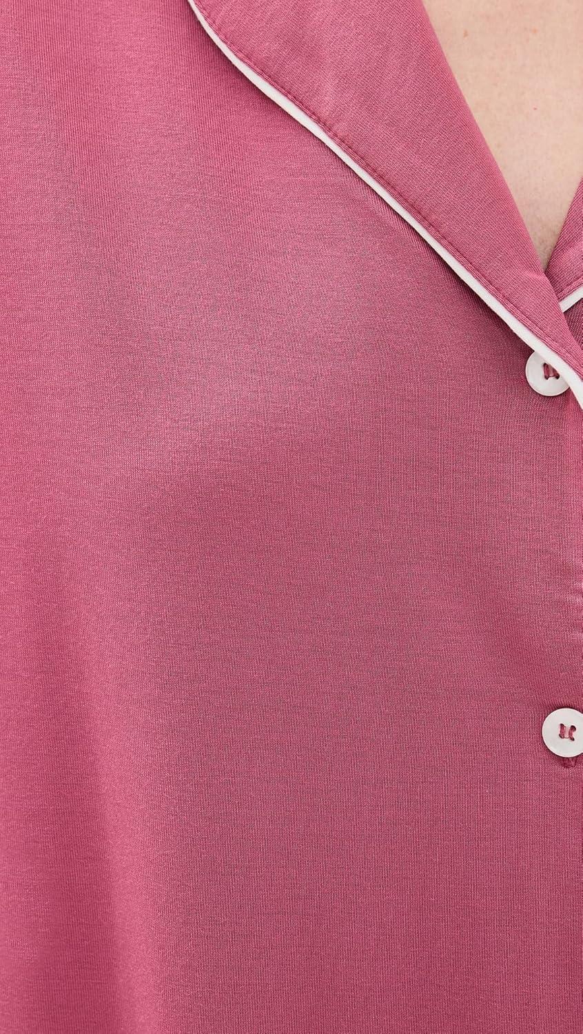 imageEberjey Gisele Relaxed Short PJ Set Sorbet PinkBlackRaspberryIvory