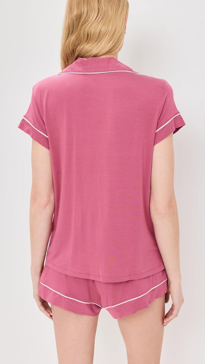 imageEberjey Gisele Relaxed Short PJ Set Sorbet PinkBlackRaspberryIvory