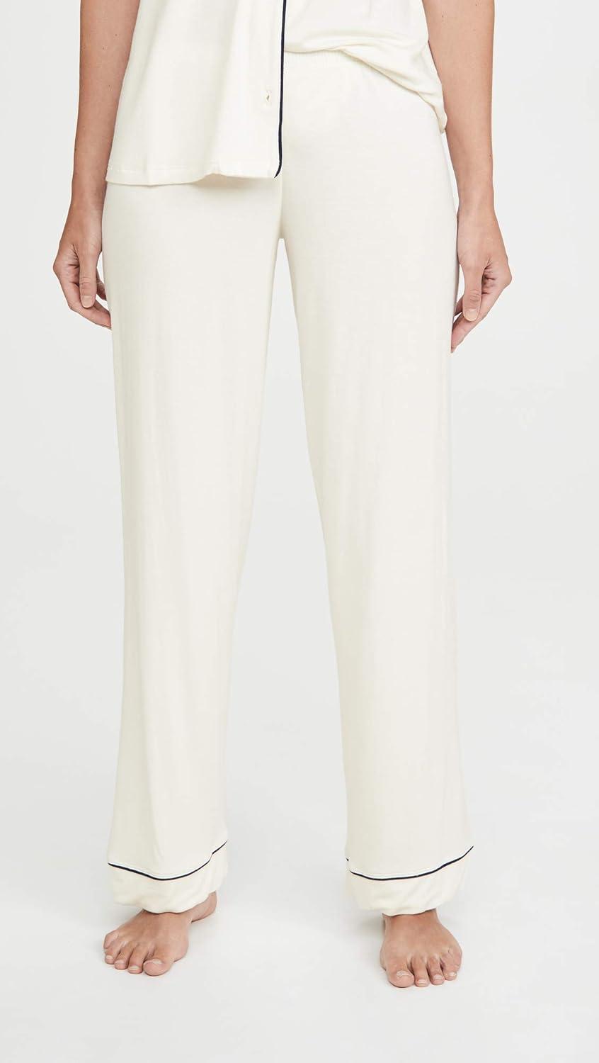 imageEberjey Gisele Short Sleeve Pant PJ SetIvoryNavy