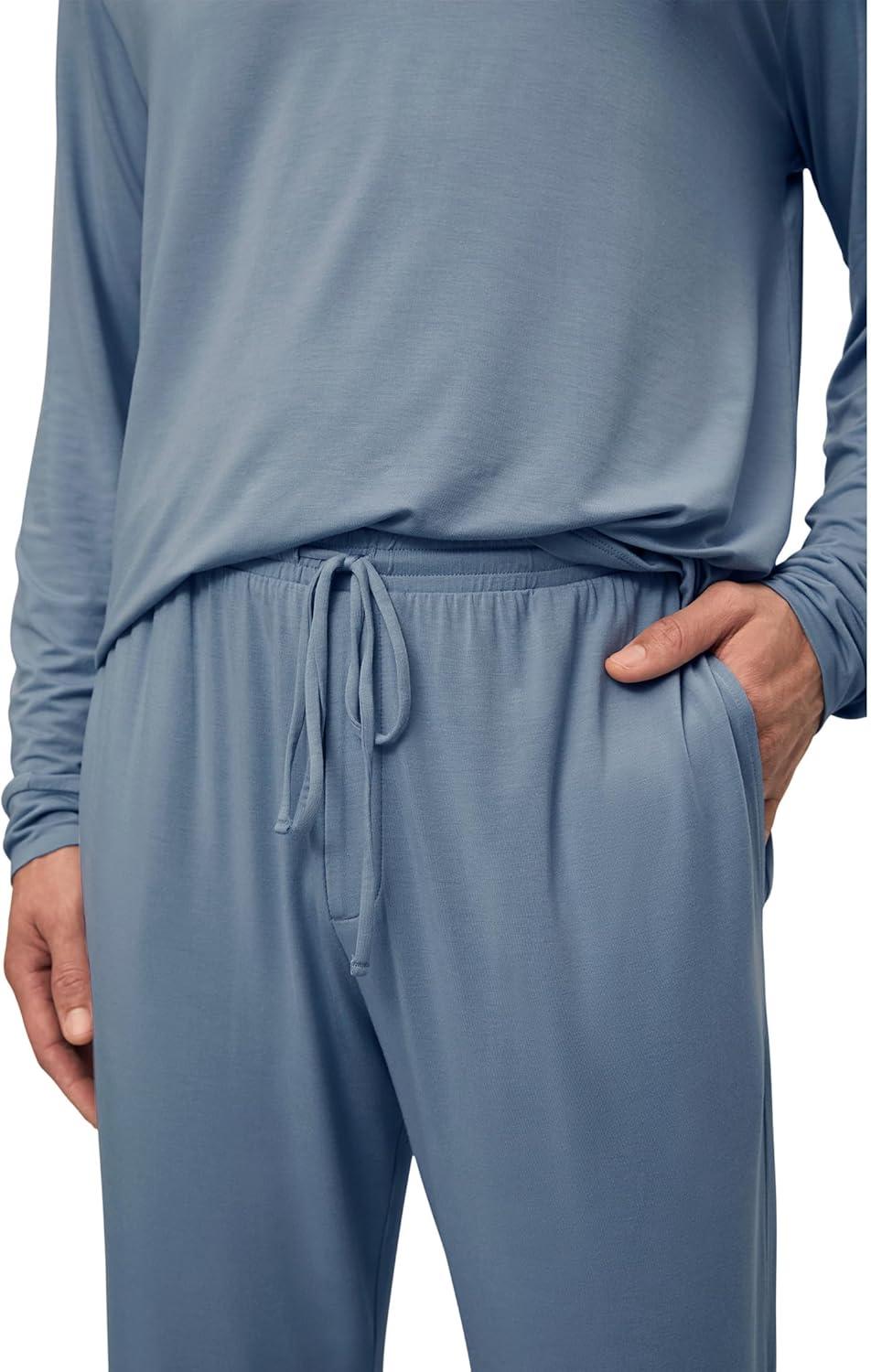 imageEberjey Henry Mens Jersey Modal PJ SetFaded Denim 1