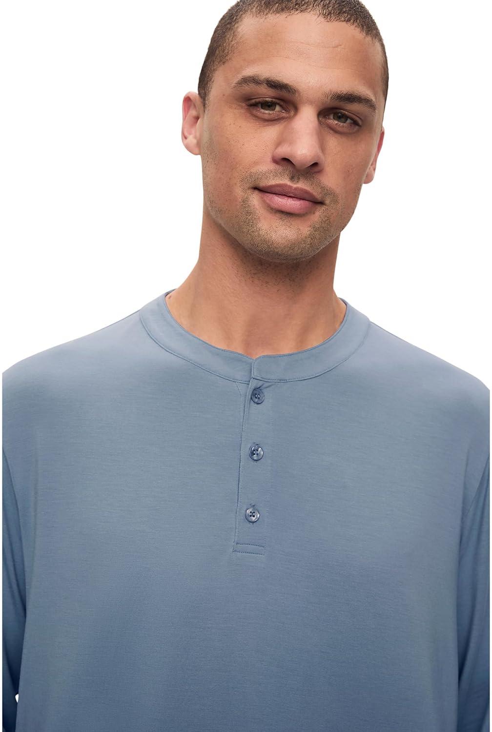 imageEberjey Henry Mens Jersey Modal PJ SetFaded Denim 1