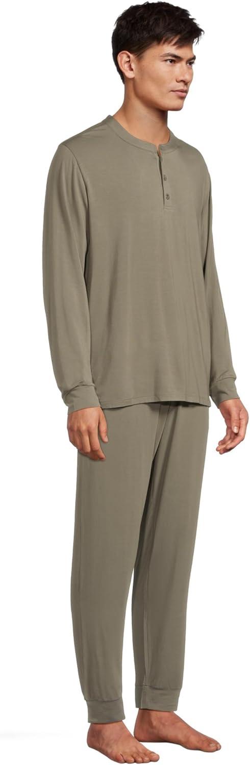 imageEberjey Henry Mens Jersey Modal PJ SetSmokey Olive