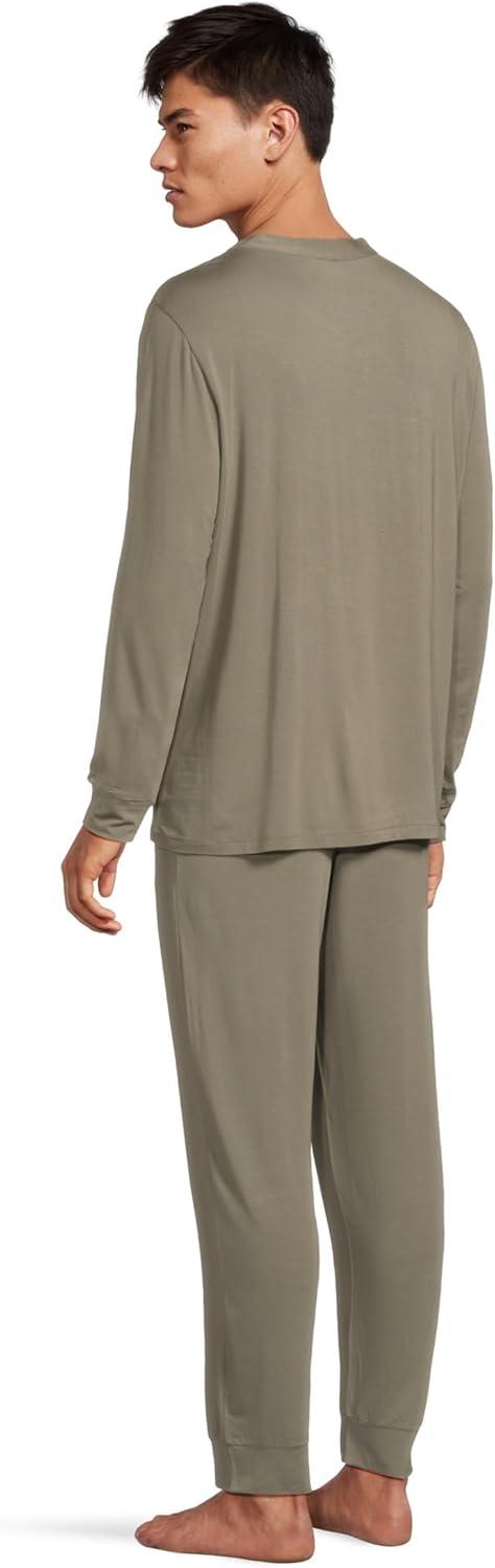 imageEberjey Henry Mens Jersey Modal PJ SetSmokey Olive
