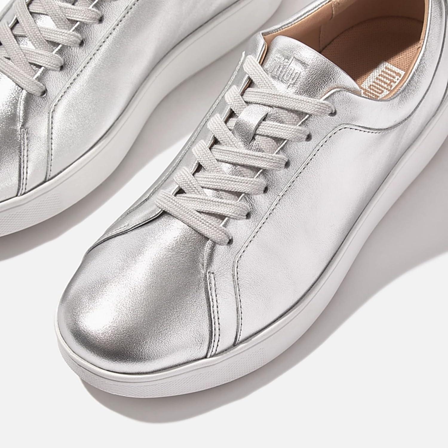 imageFitFlop Rally Leather SneakersSilver 2