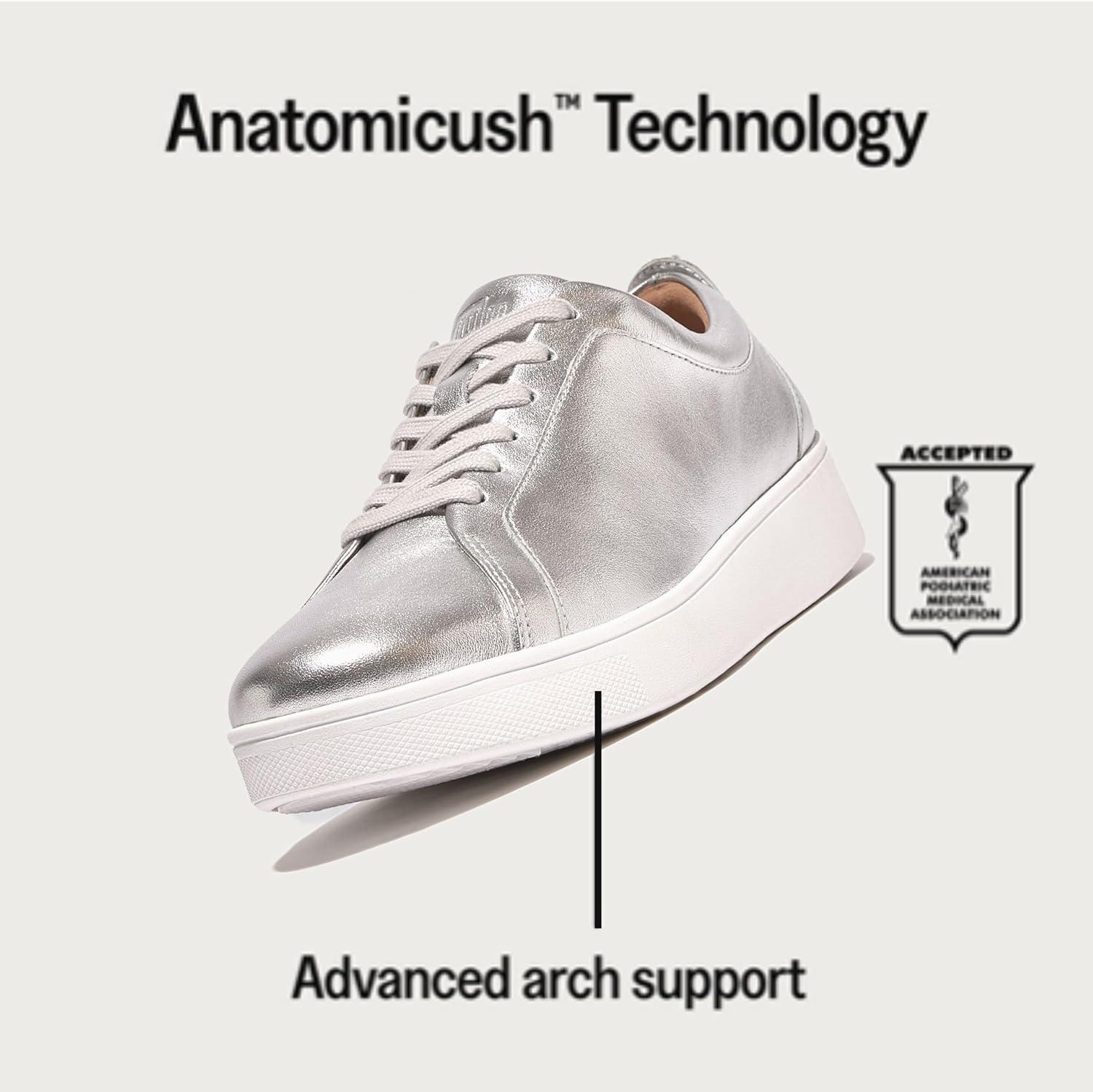 imageFitFlop Rally Leather SneakersSilver 2