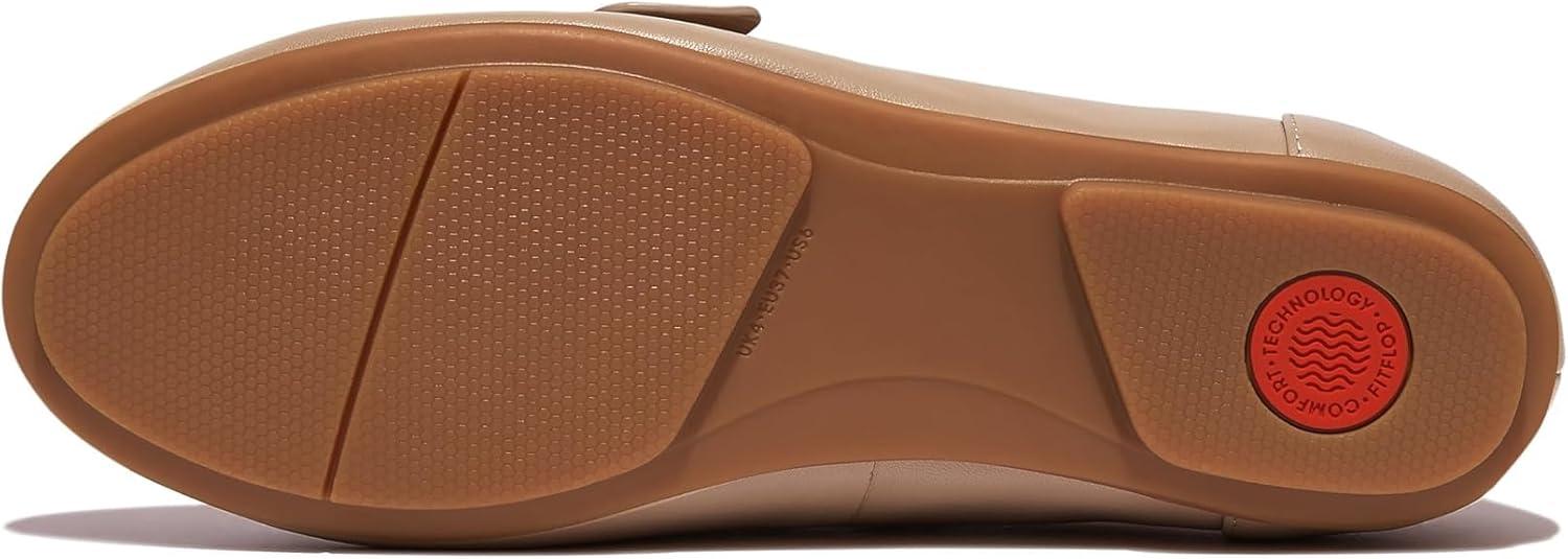imageFitFlop Womens FMode Leather Flatform Penny LoafersLatte Beige