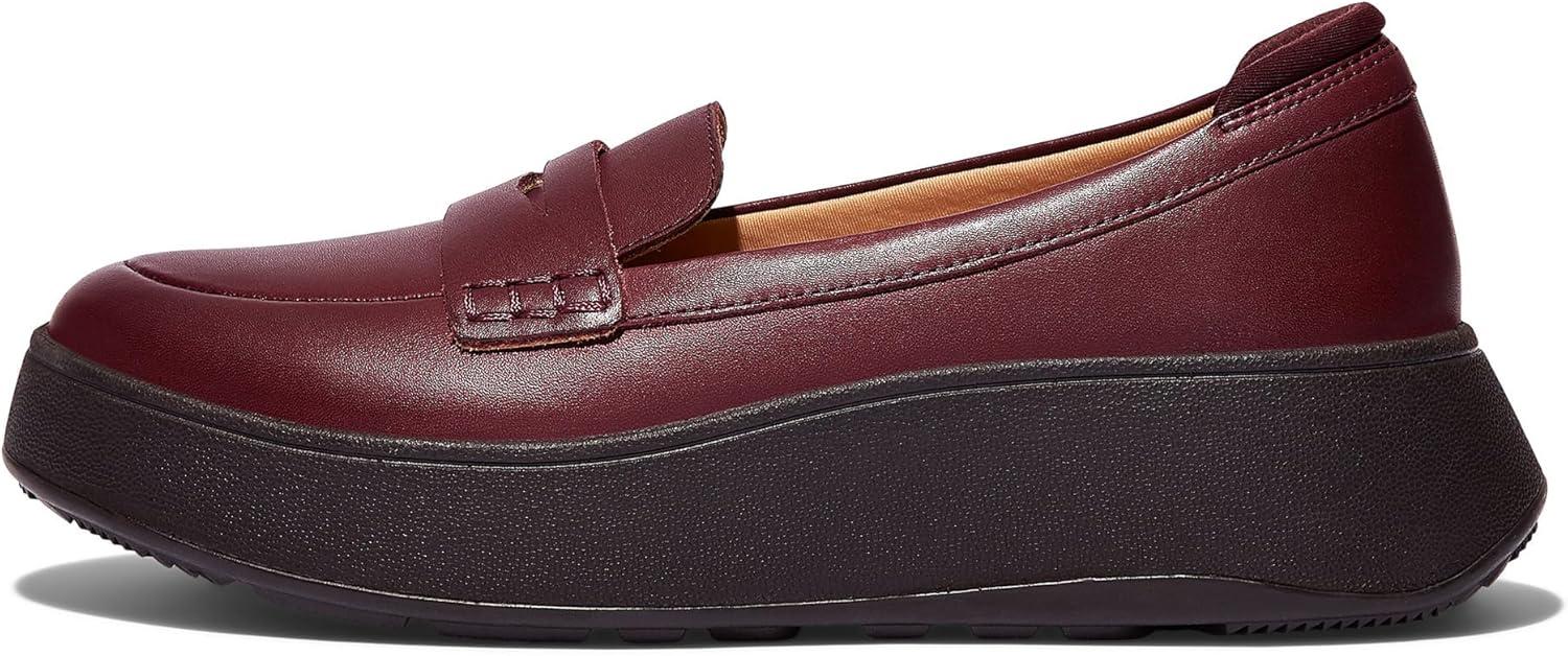 imageFitFlop Womens FMode Leather Flatform Penny LoafersPlummy