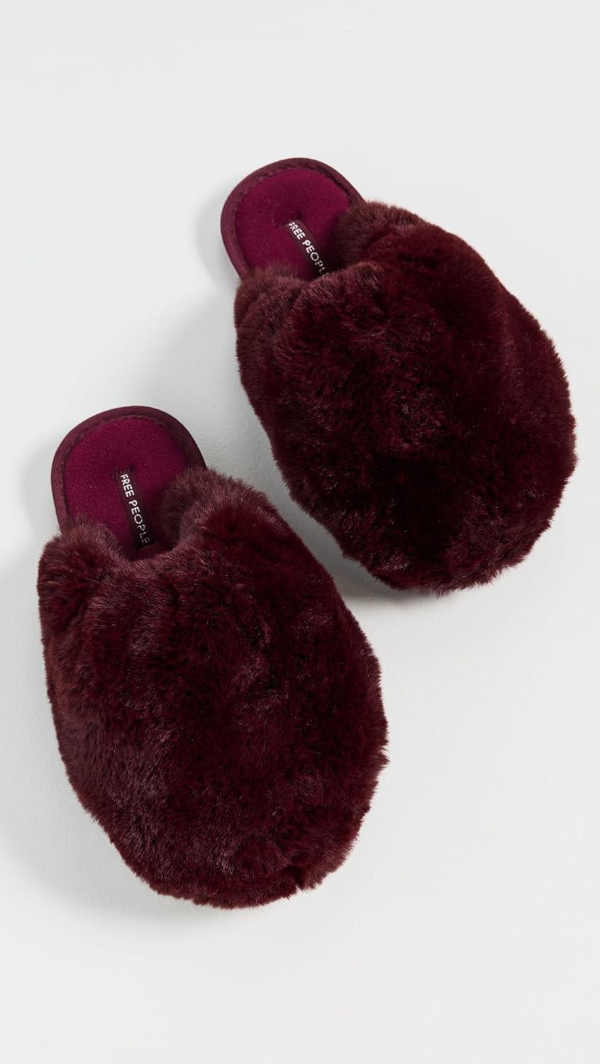 imageFree People Womens Snowball SlippersCabernet Faux Fur