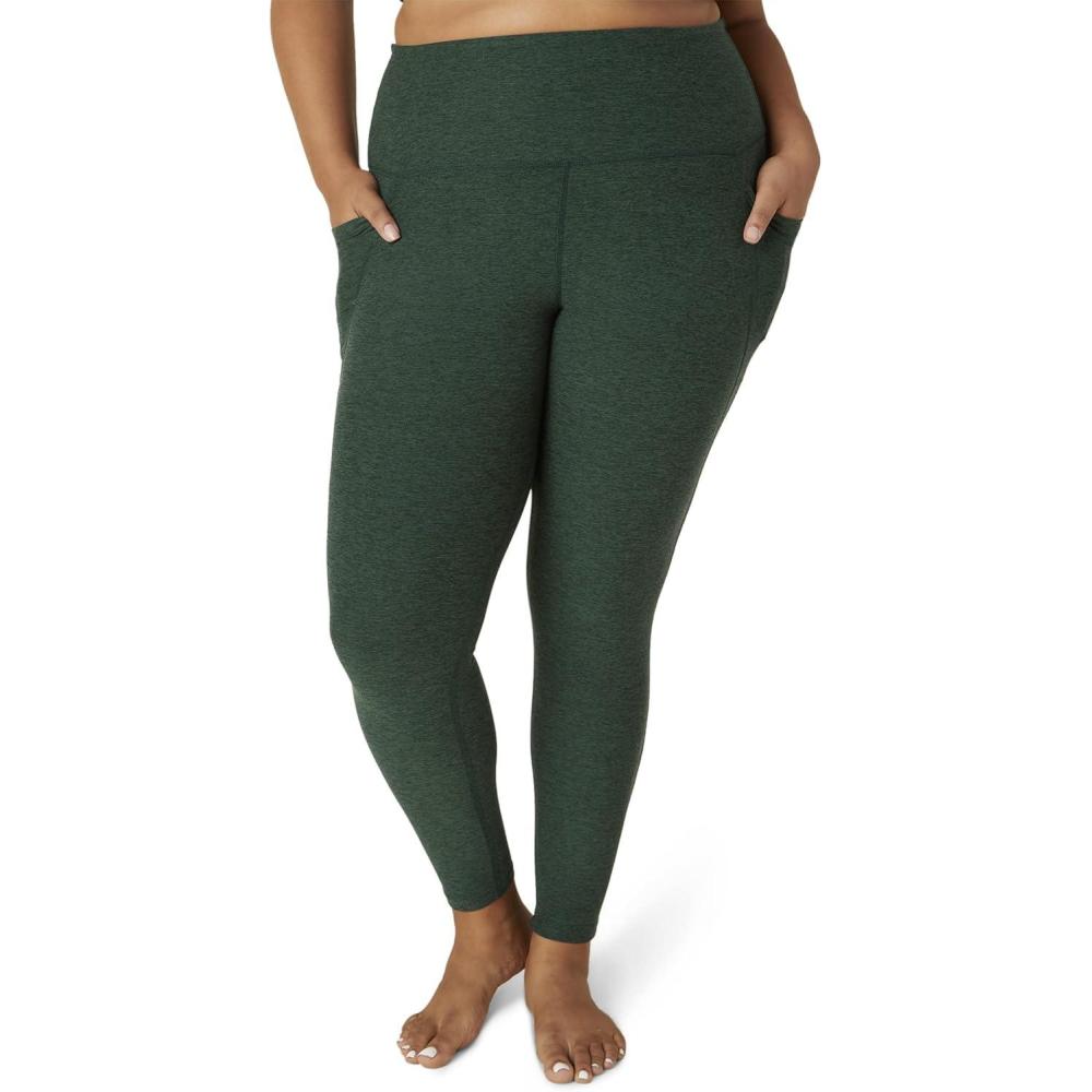 imageBeyond Yoga Womens Spacedye Out of Pocket HighWaisted Midi LeggingForest Green Pine