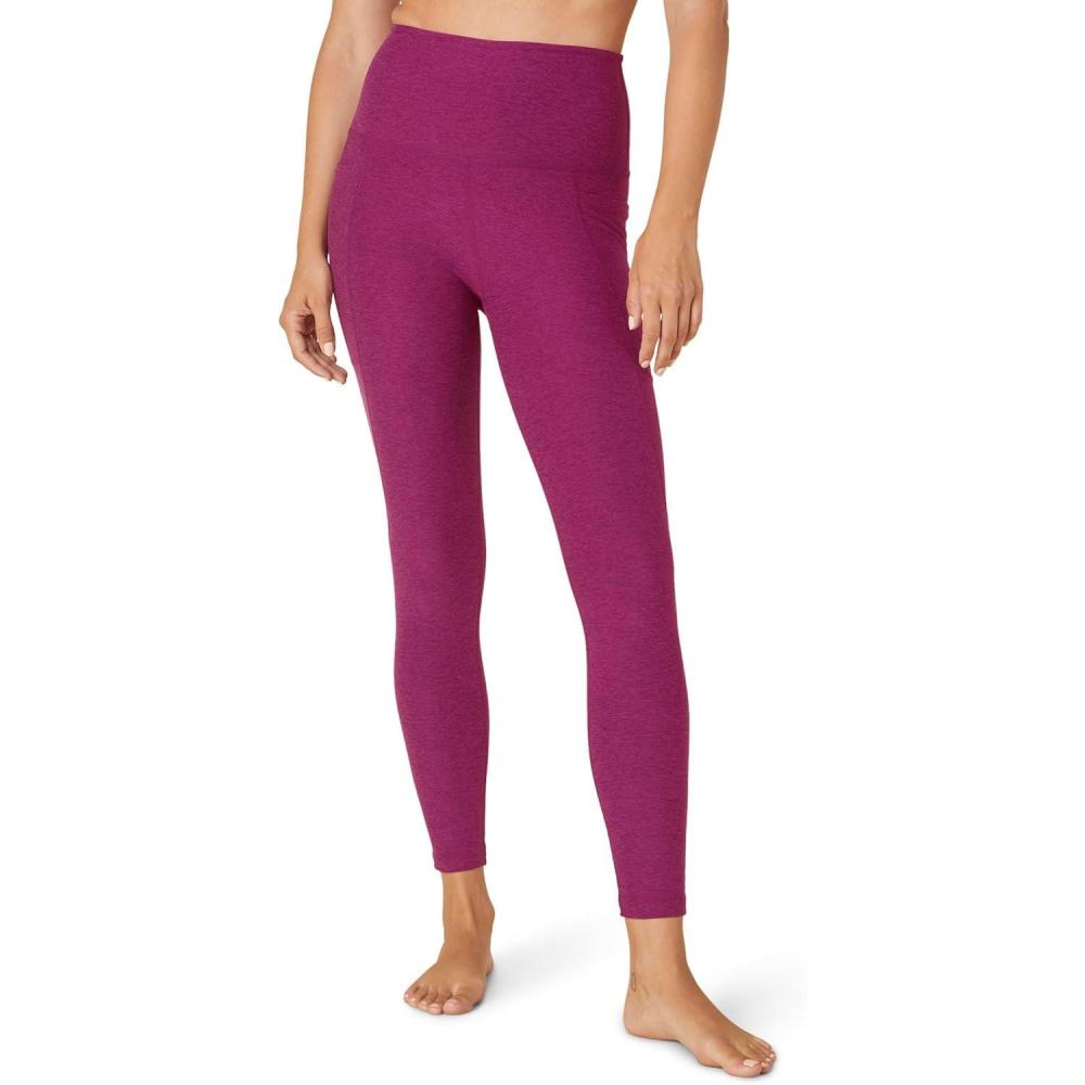 imageBeyond Yoga Womens Spacedye Out of Pocket HighWaisted Midi LeggingMagenta Heather