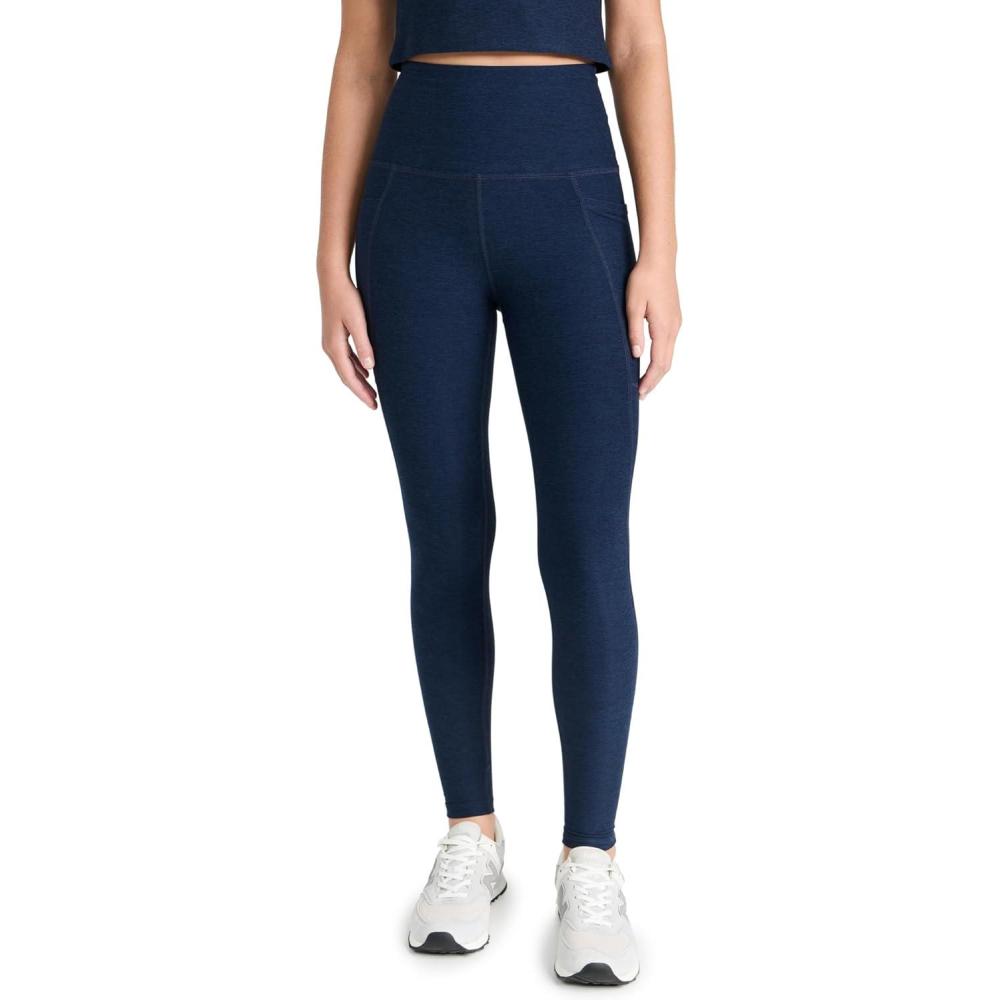 imageBeyond Yoga Womens Spacedye Out of Pocket HighWaisted Midi LeggingNocturnal Navy