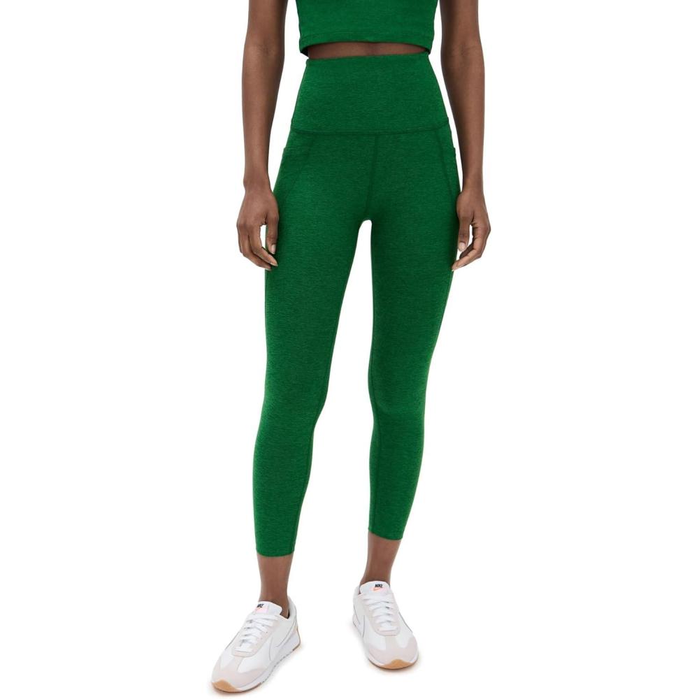 imageBeyond Yoga Womens Spacedye Out of Pocket HighWaisted Midi LeggingSummer Thyme Green Heather