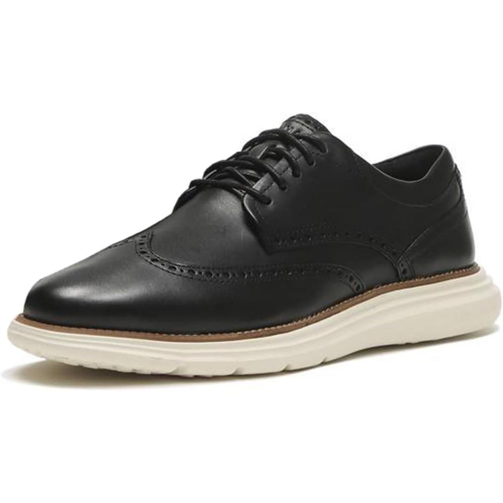 imageCole Haan Mens Grand Ultra Wing Tip OxfordsBlackIvory