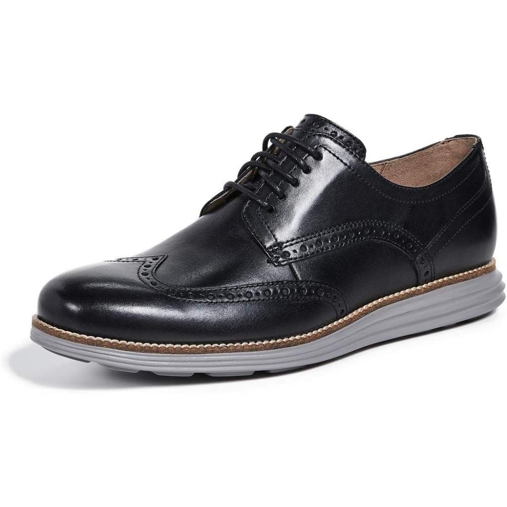 imageCole Haan Mens Great Jones Wingtip OxfordBlack LeatherIronstone